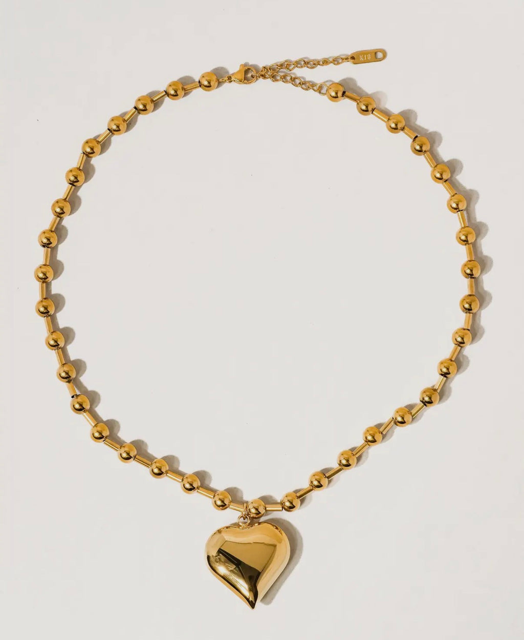 Paris 18K Gold Non-Tarnish Large Heart Chain Necklace