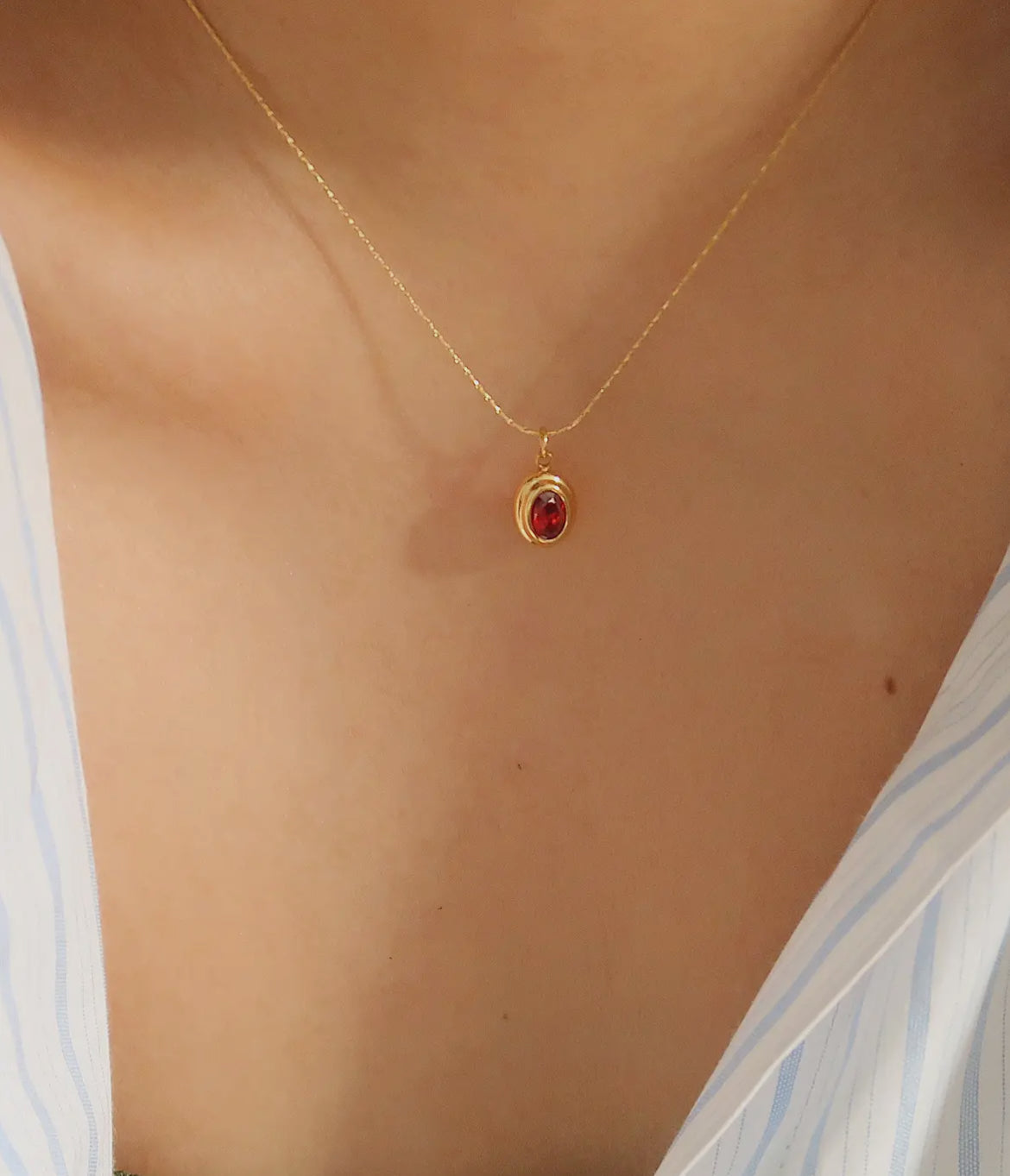 Rubi 18K Gold Non Tarnish- Gemstone Necklace