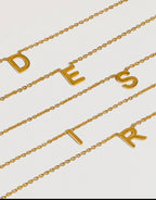 Desir 18K Gold Non-Tarnish Petite Classic Letter Necklace