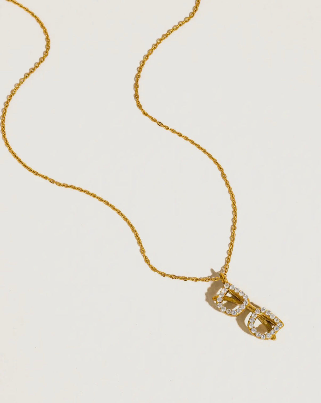 Amélis 18K Gold Non-Tarnish Cz Sunglasses Necklace