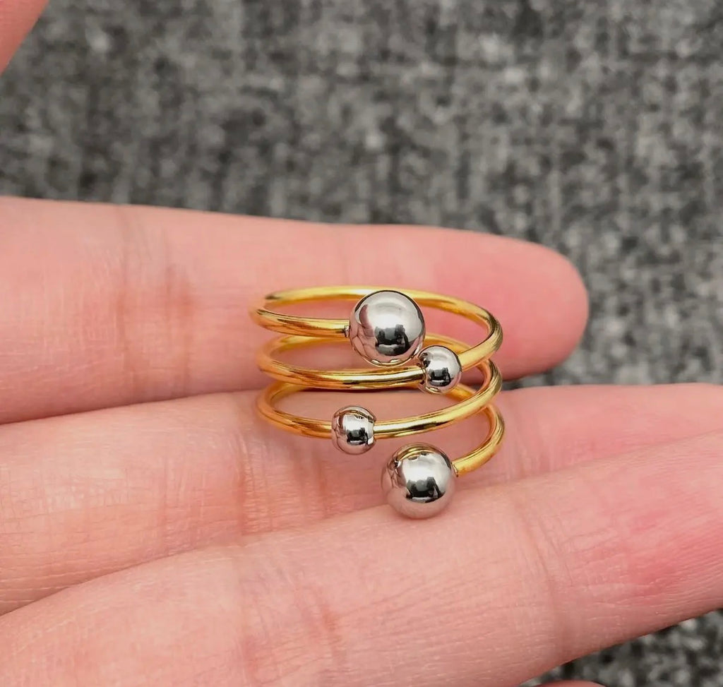 Two Tone Steel Ball 18K Gold Plated S.Steel