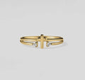 Cross Double Row Stacking Band Ring