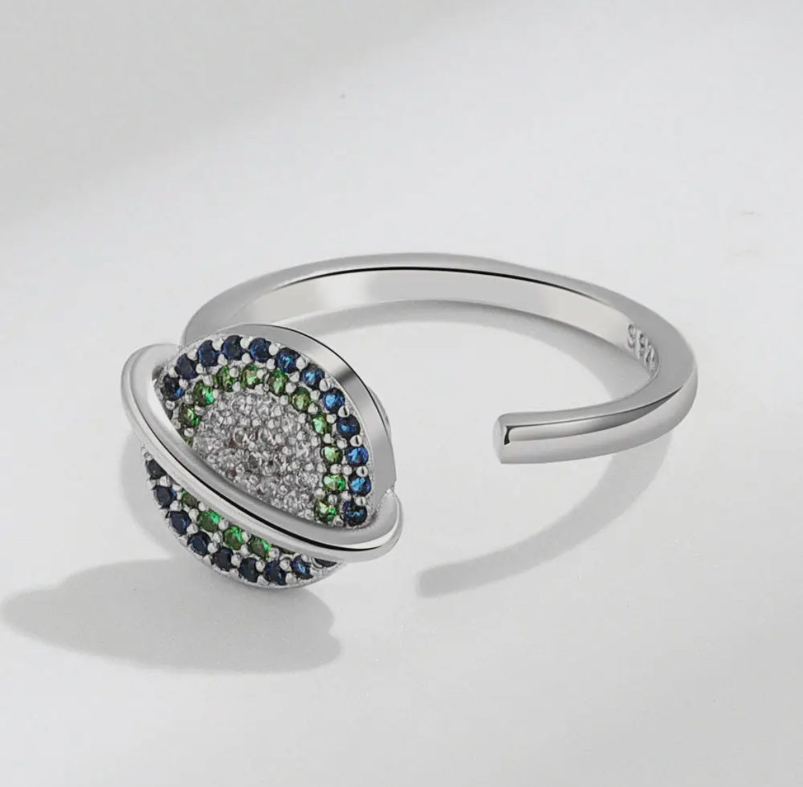 Spinner Evil Eye Ring (Silver)