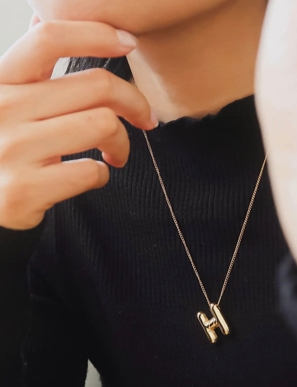 Hayes 18K Gold Non-Tarnish Balloon Alphabet Necklace