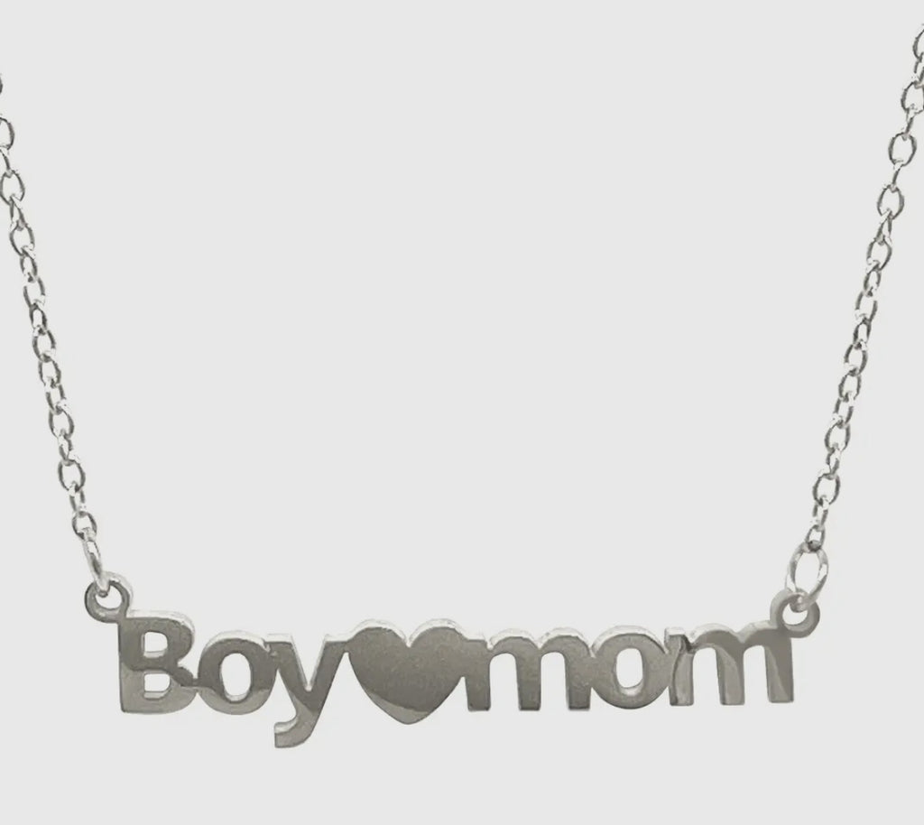Boy Mom Silver Necklace