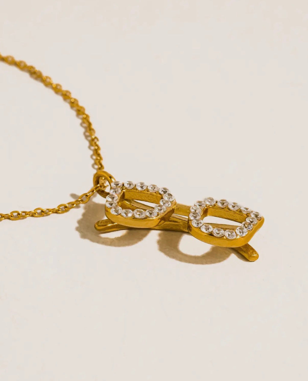 Amélis 18K Gold Non-Tarnish Cz Sunglasses Necklace