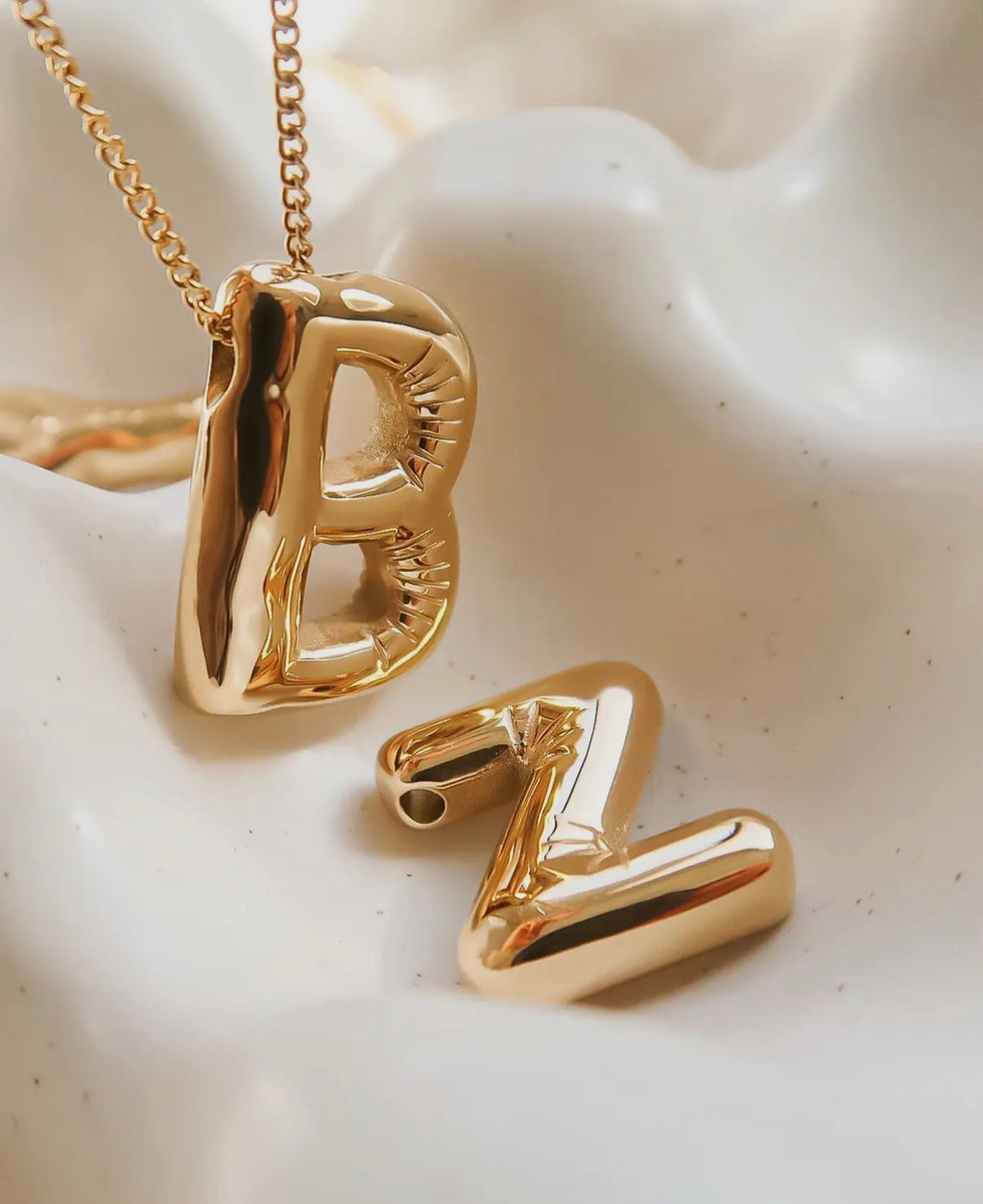 Hayes 18K Gold Non-Tarnish Balloon Alphabet Necklace