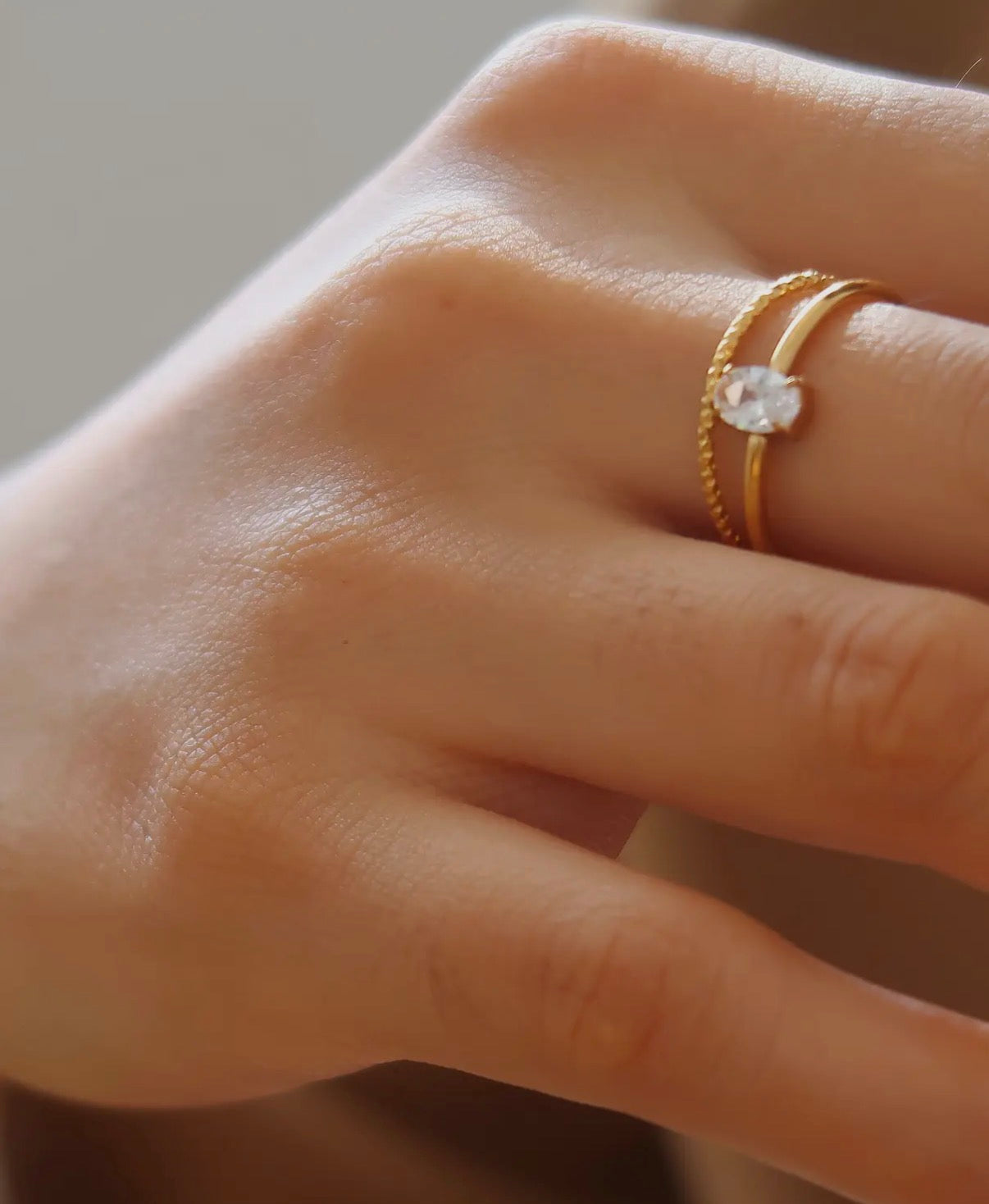 Boris 18K Gold Non-Tarnish Cz Square Thin Ring