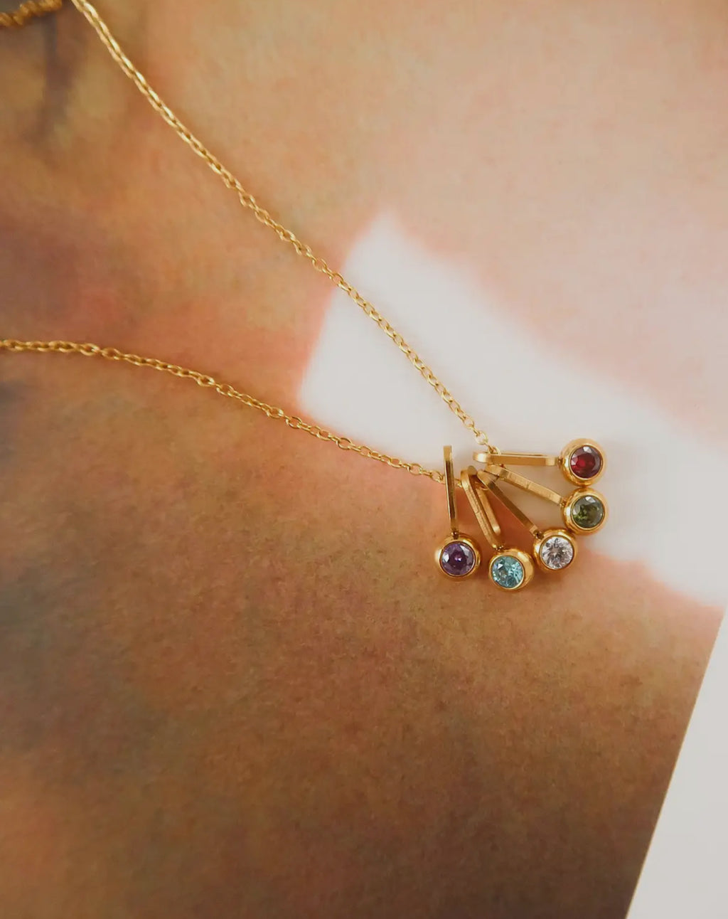 Reyna ( Non-Tarnish) - Five stone Necklace