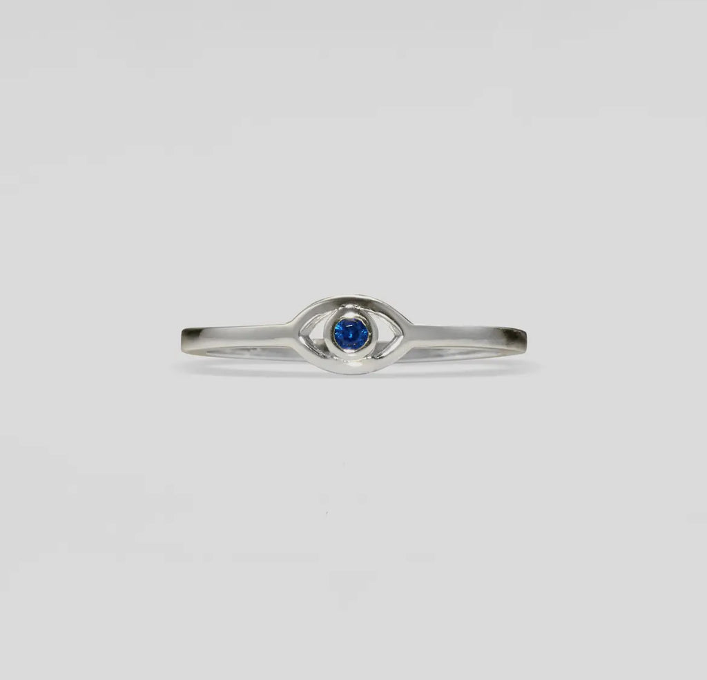 Blue Evil Eye 18K Gold Non Tarnish- Stackable Ring