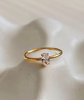 Boris 18K Gold Non-Tarnish Cz Square Thin Ring
