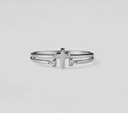 Cross Double Row Stacking Band Ring