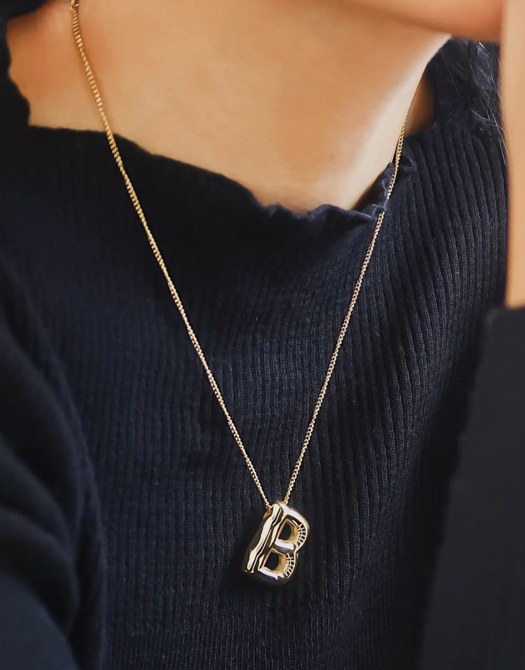 Hayes 18K Gold Non-Tarnish Balloon Alphabet Necklace