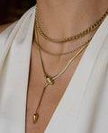 Gildora 18K Gold Non-Tarnish Serpent Y Lariat Necklace