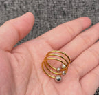 Two Tone Steel Ball 18K Gold Plated S.Steel