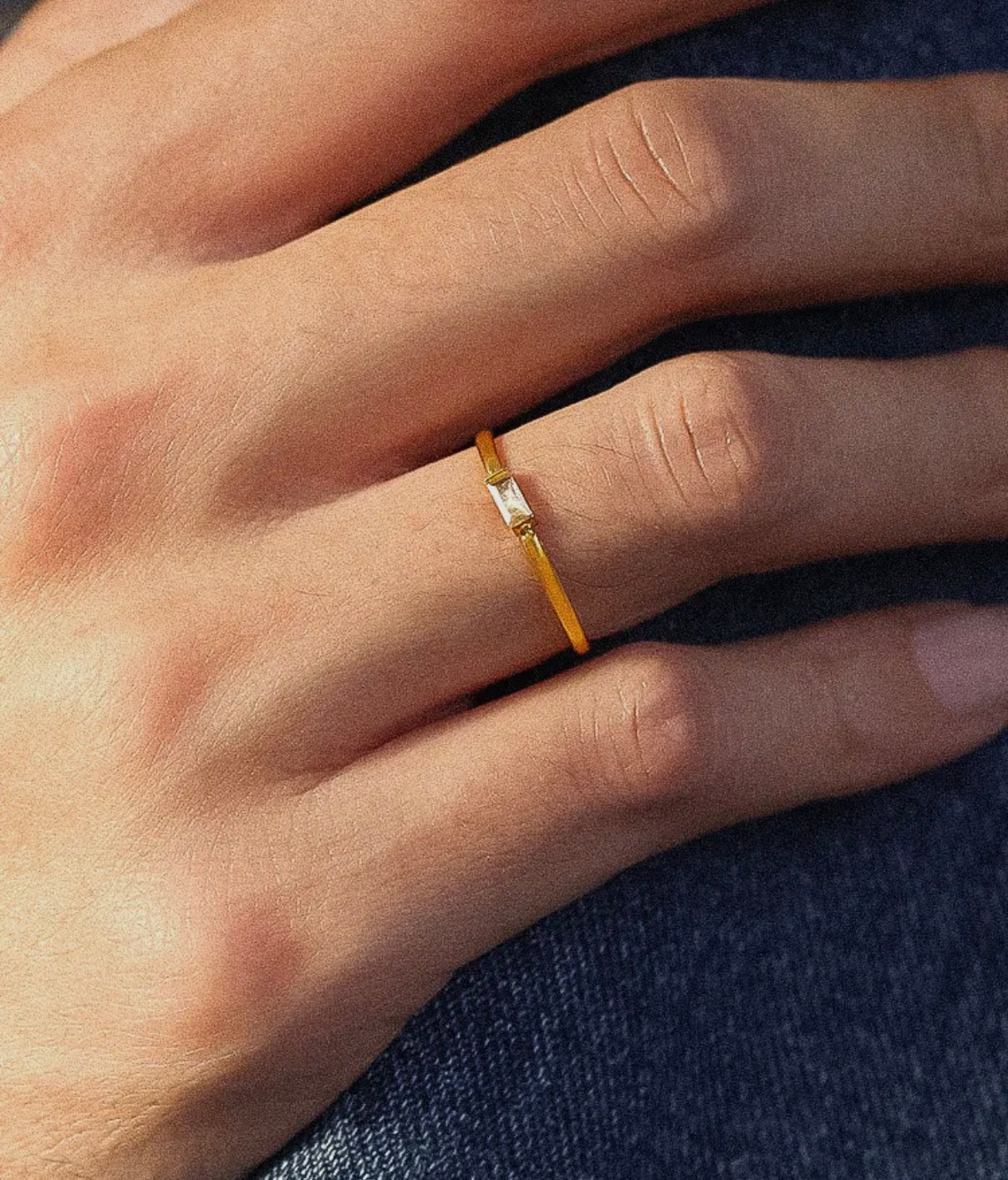 Côme 18K Gold Non-Tarnish Minimalist Thin Cz Band