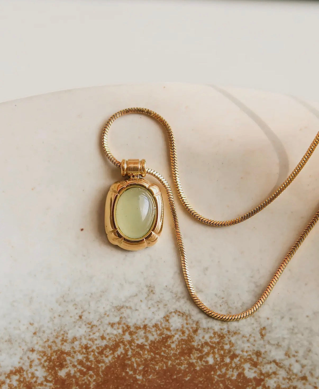 Dax 18K Gold Non-Tarnish Natural Stone Necklace