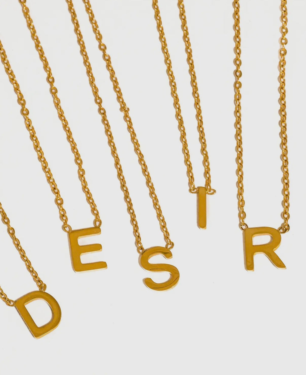 Desir 18K Gold Non-Tarnish Petite Classic Letter Necklace