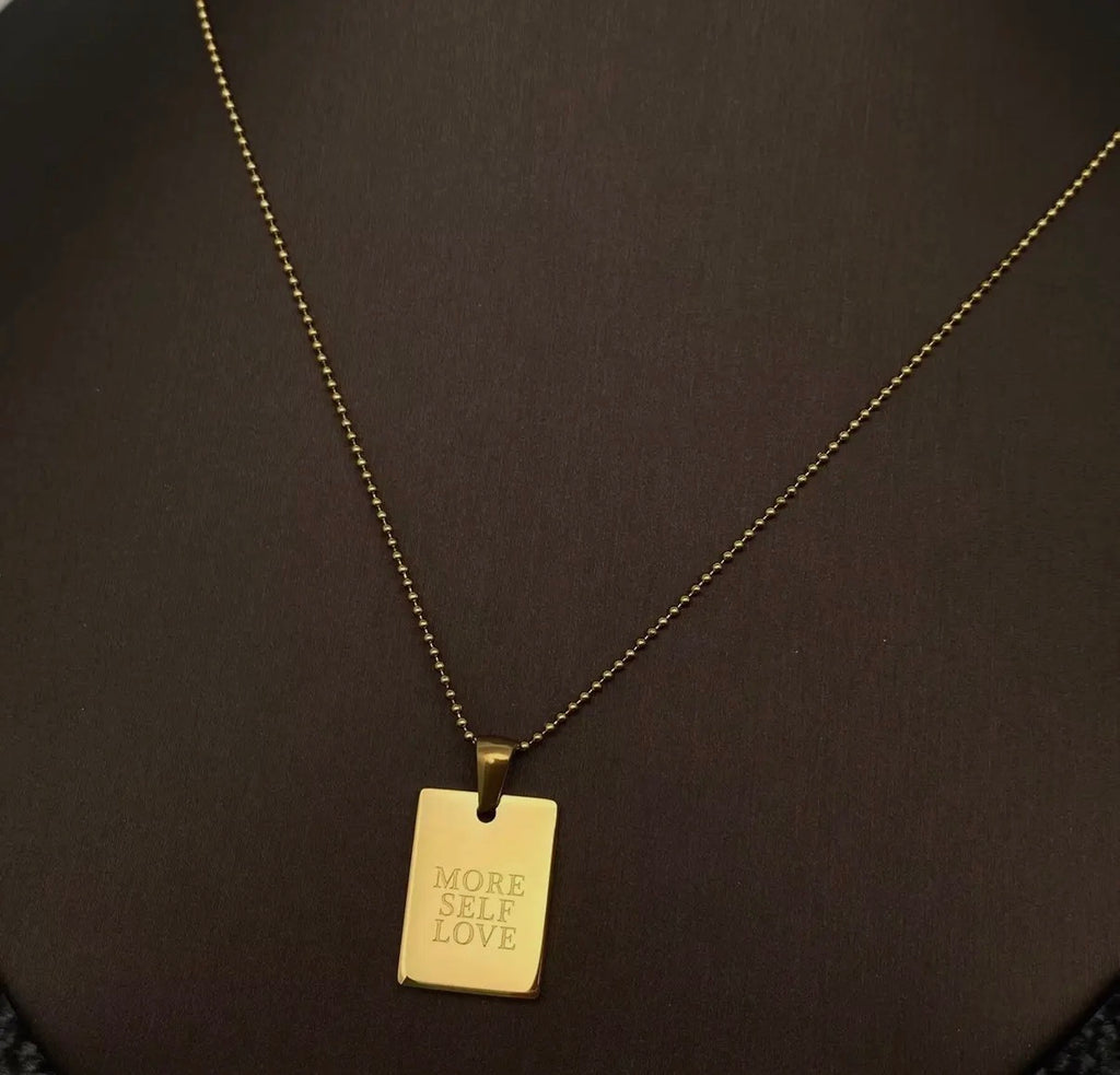 Inspiring Square Charm 18K Gold Plated S.Steel Necklace