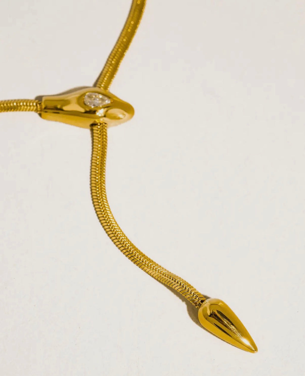Gildora 18K Gold Non-Tarnish Serpent Y Lariat Necklace