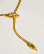 Gildora 18K Gold Non-Tarnish Serpent Y Lariat Necklace