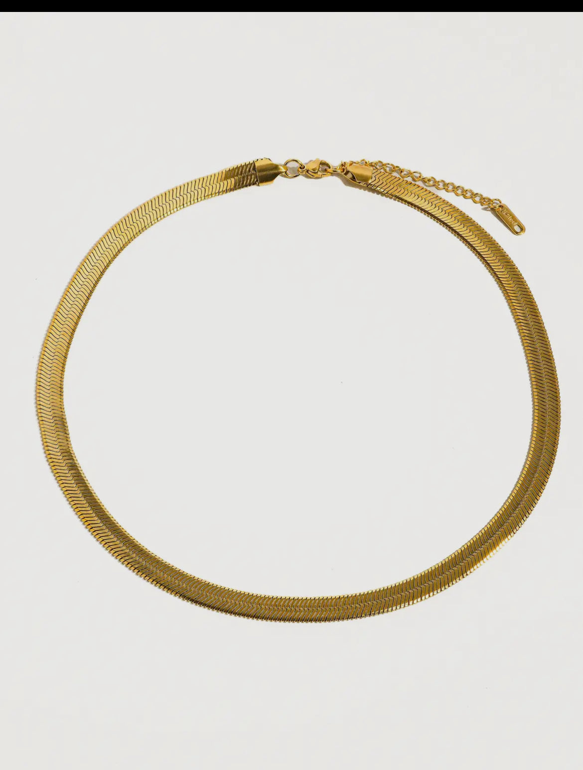 Juliana ( Non-Tarnish) - Flat Bold Snake Chain Necklace