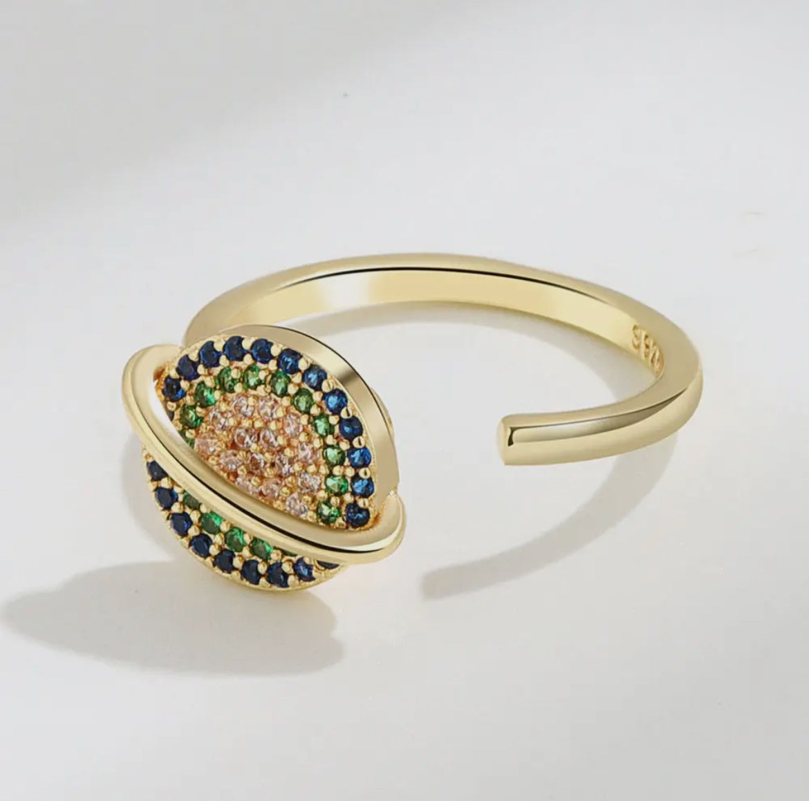 Spinner Evil Eye Ring ( Adjustable )