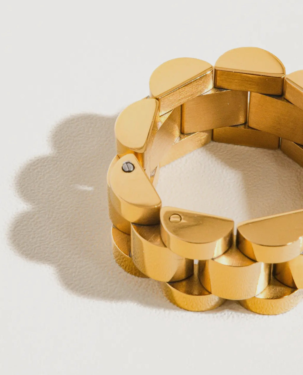 Watch Band Ring -18k Gold Plated Non Tarnish