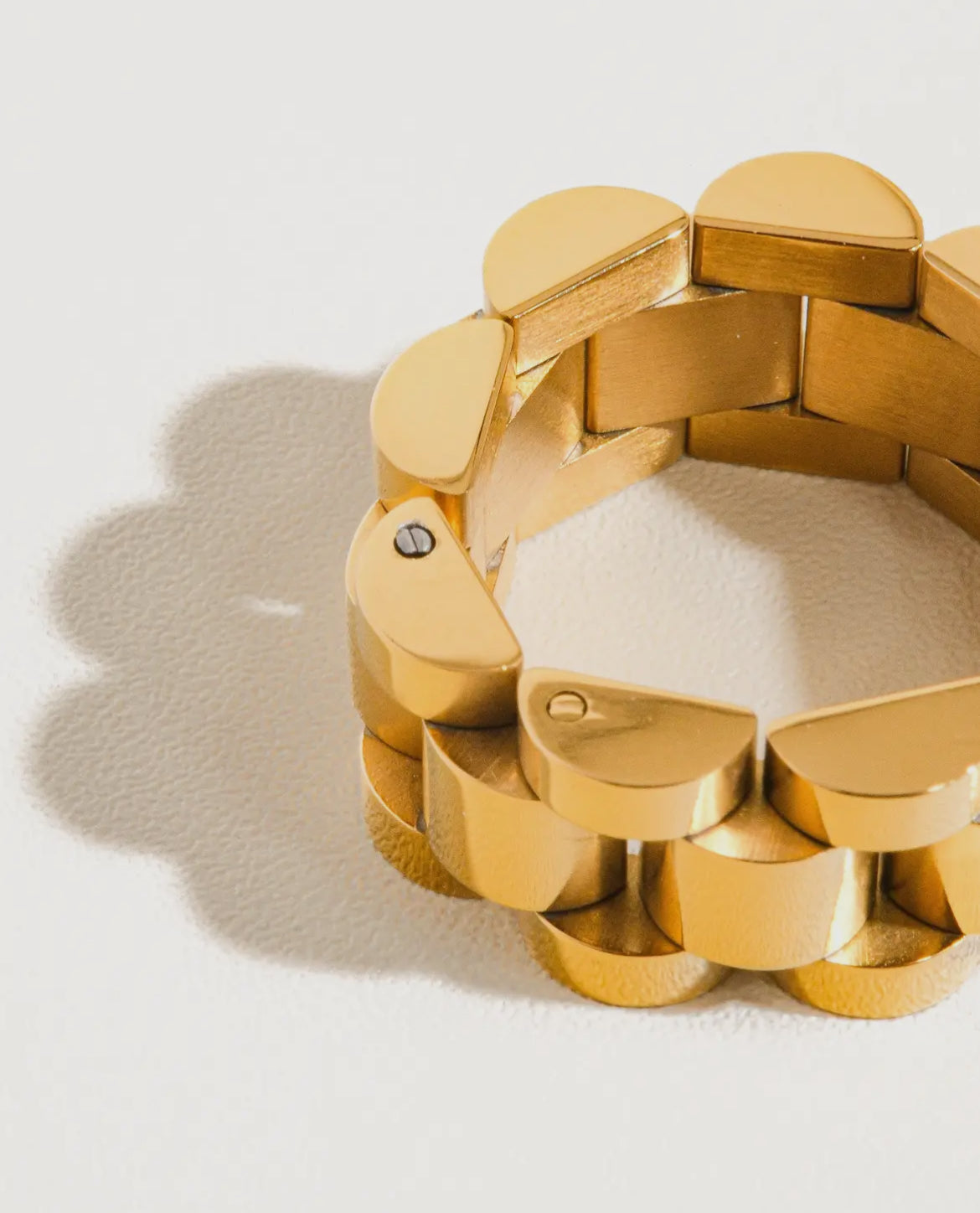 Watch Band Ring -18k Gold Plated Non Tarnish