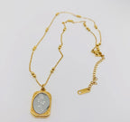 Magic Mirror Rose Stainless Steel Pendant Necklace