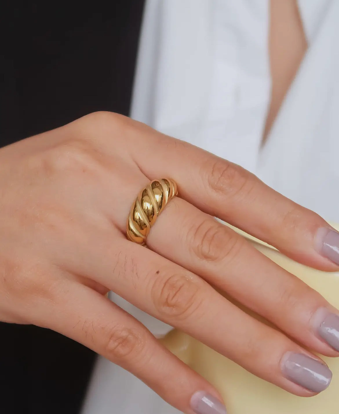Classic 18k Gold Plated Non Tarnish Ring