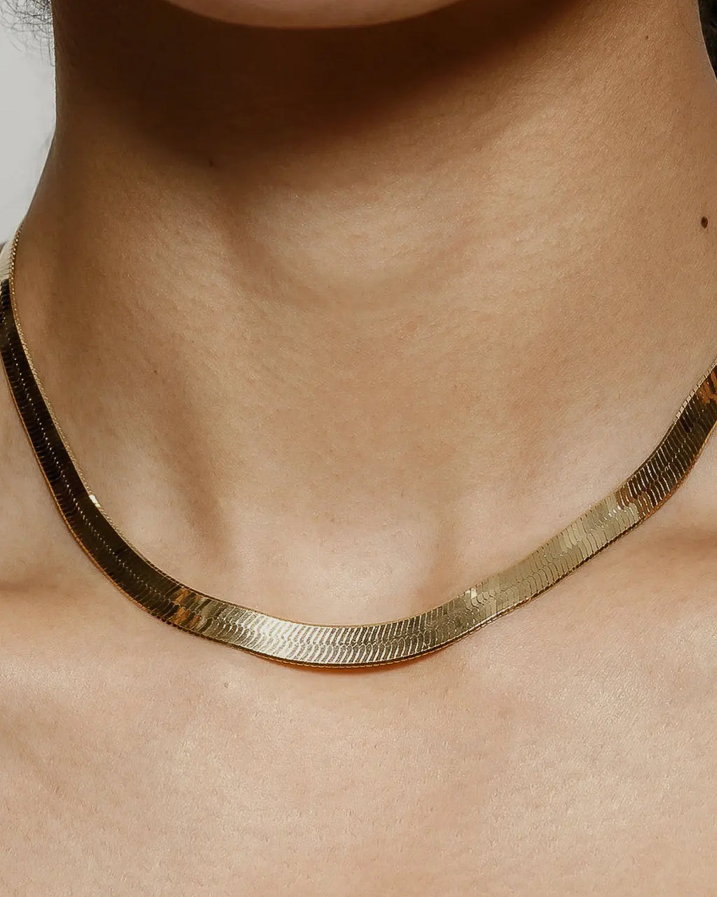 Juliana ( Non-Tarnish) - Flat Bold Snake Chain Necklace