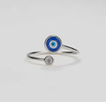 Evil Eye Ring ( Adjustable )Silver