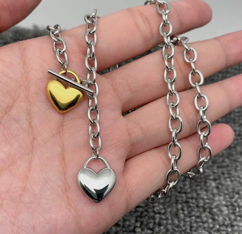 Heart Two-Tone Necklace