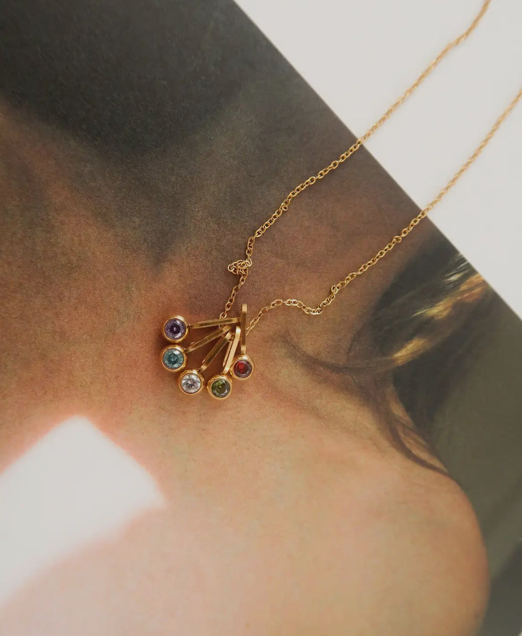 Reyna ( Non-Tarnish) - Five stone Necklace