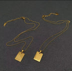 Inspiring Square Charm 18K Gold Plated S.Steel Necklace
