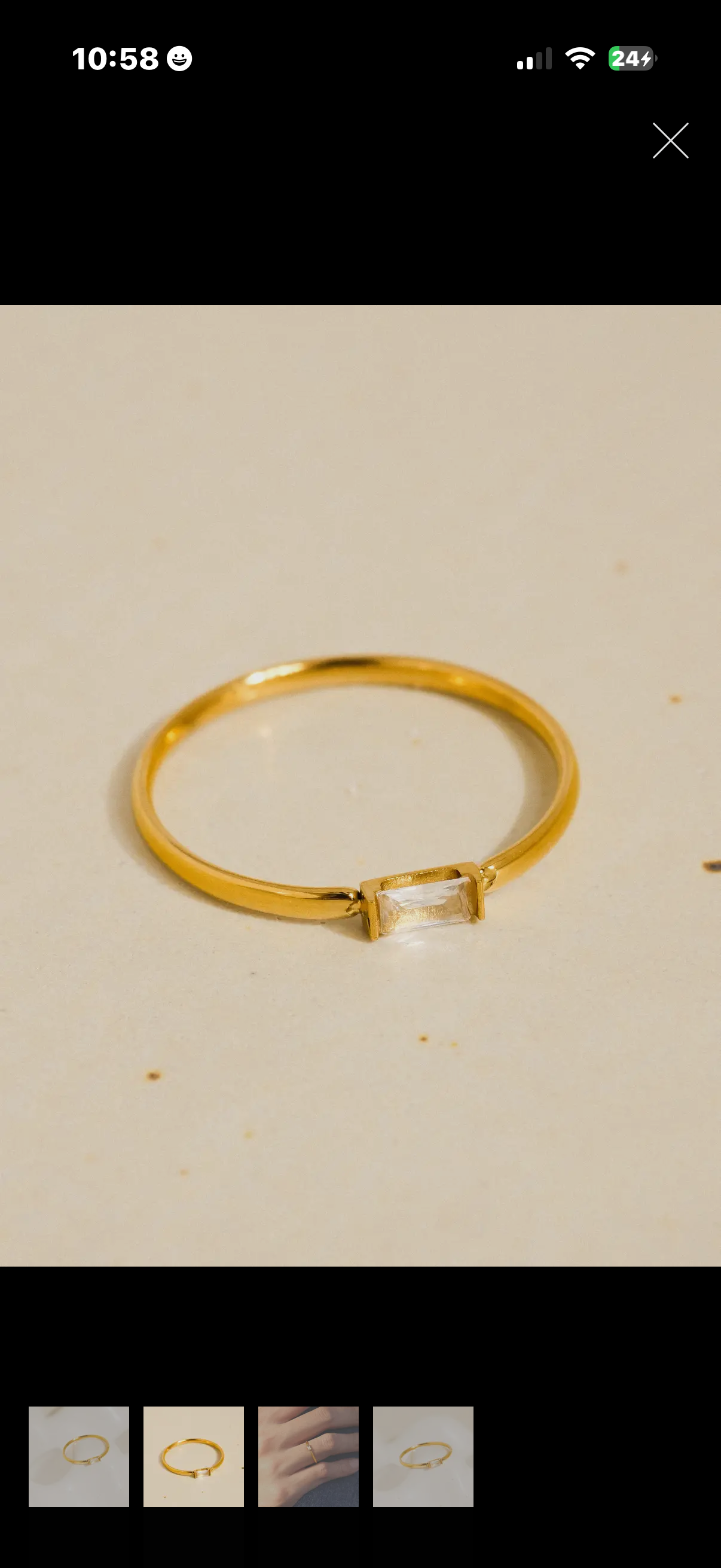 Côme 18K Gold Non-Tarnish Minimalist Thin Cz Band