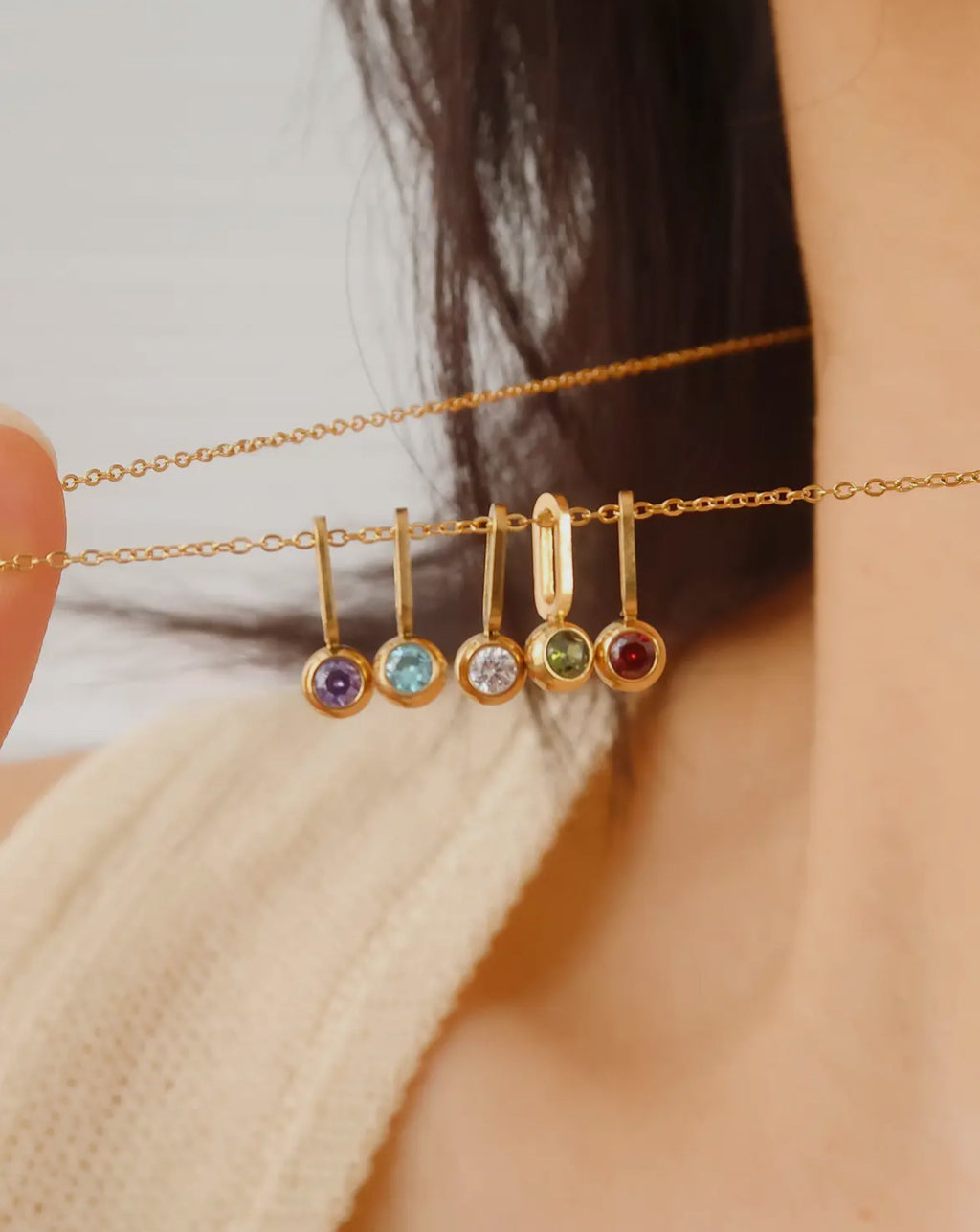 Reyna ( Non-Tarnish) - Five stone Necklace