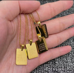 Inspiring Square Charm 18K Gold Plated S.Steel Necklace