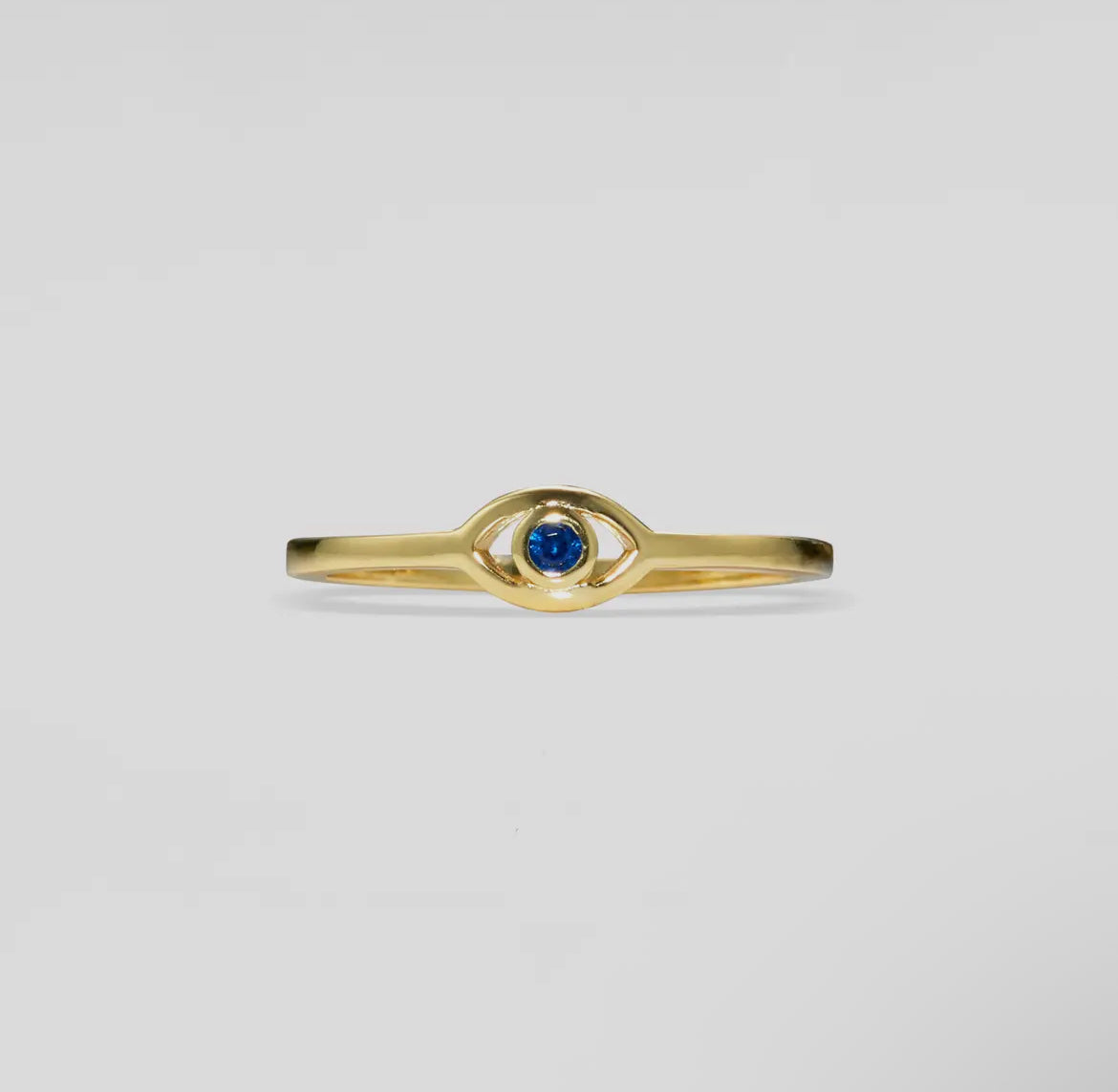 Blue Evil Eye 18K Gold Non Tarnish- Stackable Ring