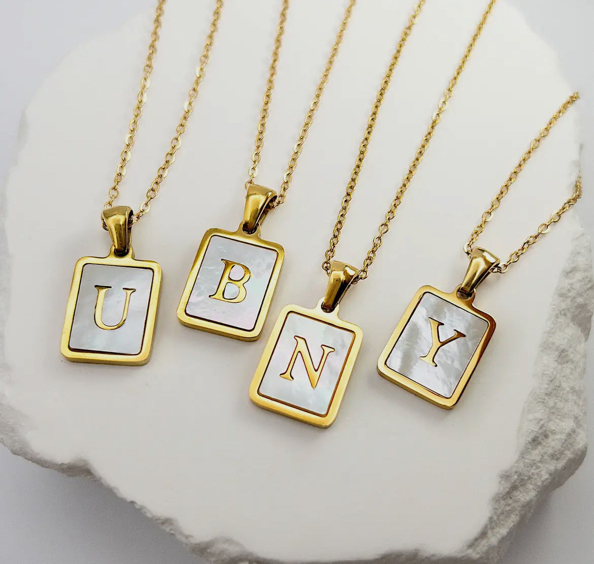 Alphabet Initial Necklace • Anti-Tarnish Stainless Steel
