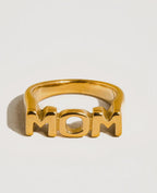 Angel 18k gold plated MOM ring