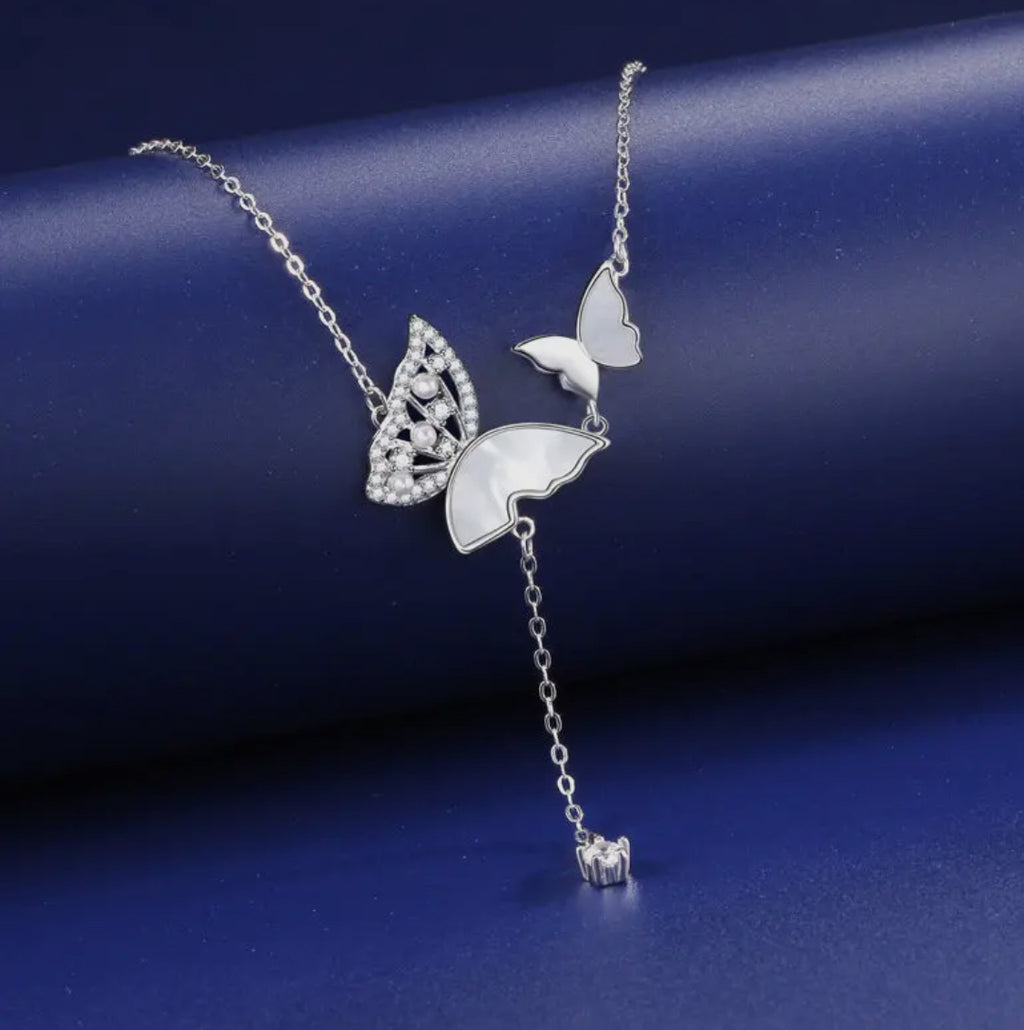 Mother Of Pearl Sterling Silver Necklace