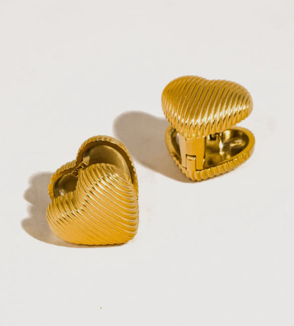 Kylo Heart Earrings-18K Gold Non-Tarnish