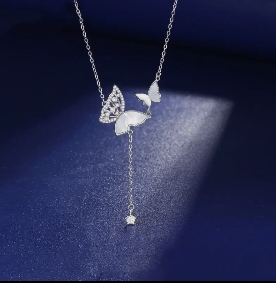 Mother Of Pearl Sterling Silver Necklace