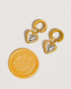 Savon Two-Toned Classic Heart Earrings-18K Gold Non-Tarnish