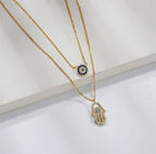 Evil eye/Hamza Hand • Sterling Silver Necklace