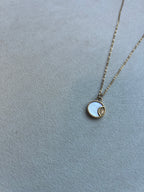Mother Of Pearl Golden Sun 18k Gold plated Sterling Silver Necklace