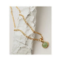 Winslow Non Tarnish Green stone pendant chain necklace