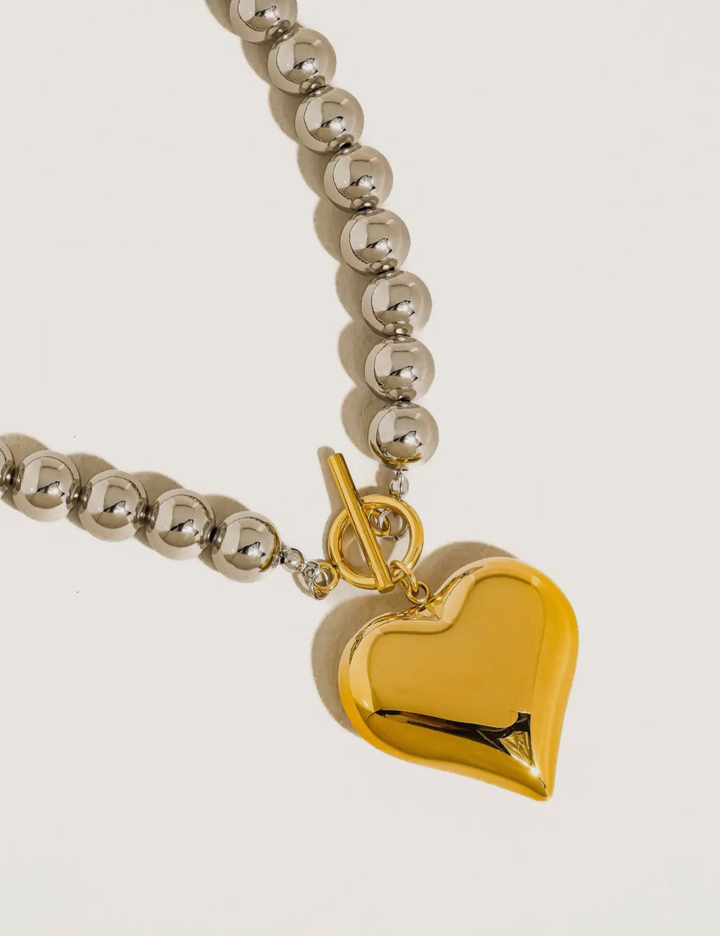 Raissa 18K Gold Non Tarnish Two Tone Heart Necklace